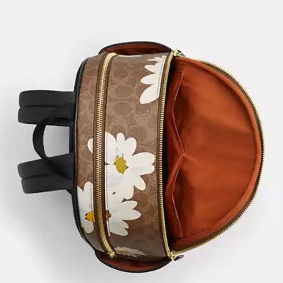 🌸 Coach Court Backpack In Signature Canvas With Floral Print - Picture 4 of 14